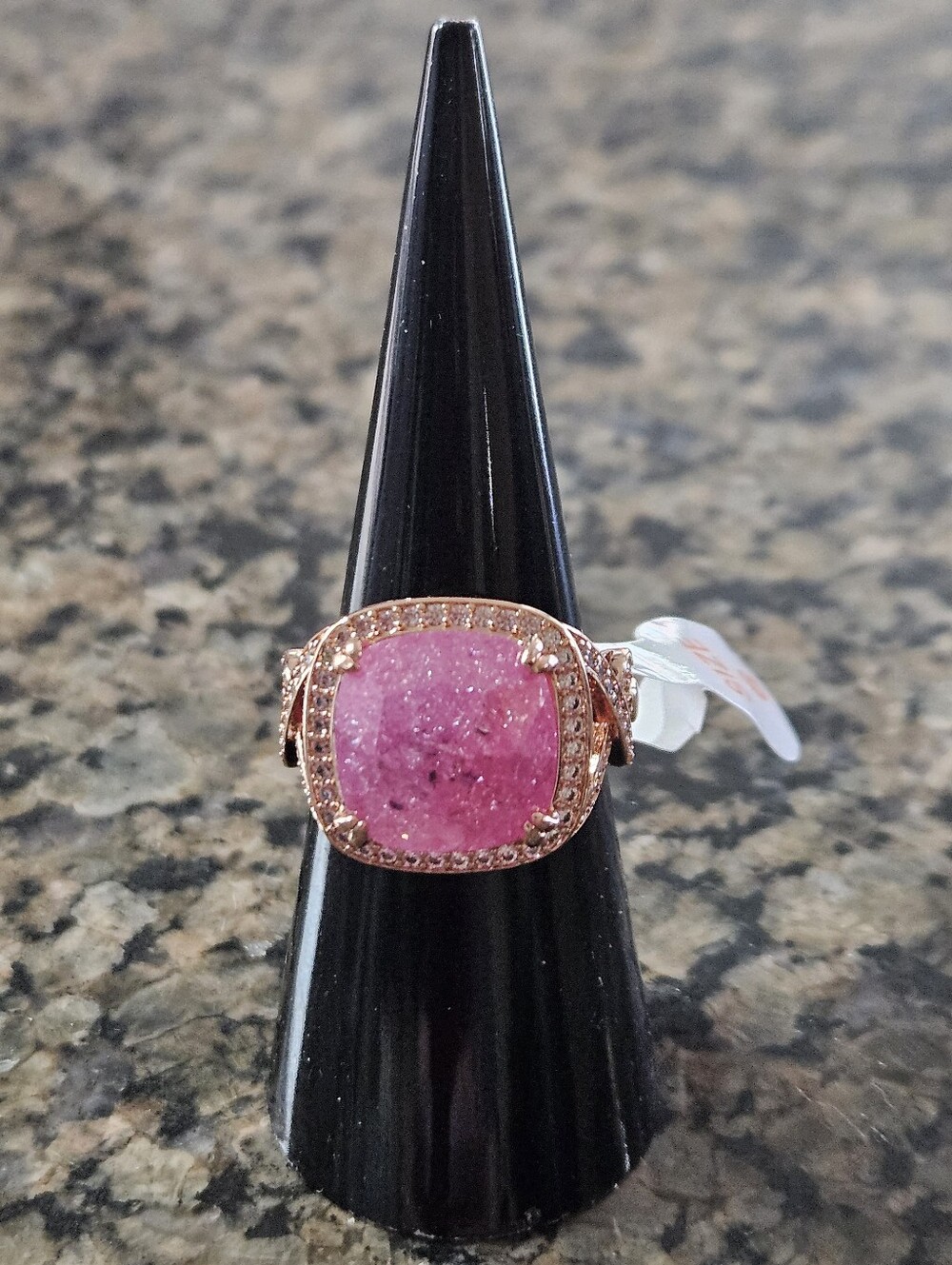 Bomb Party RG65893 "Entwined With Grace" Pink Ice Crystal Sz 6